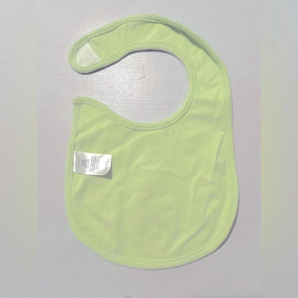 Carter's Green Baby Bib With Soft Furry Bear Says I Love U